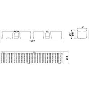 Dernières Nouveautés Caniveau Self 200 Béton Polymère – Aco – Avec Grille Passerelle Fonte B125 – Hauteur 150 Mm 7